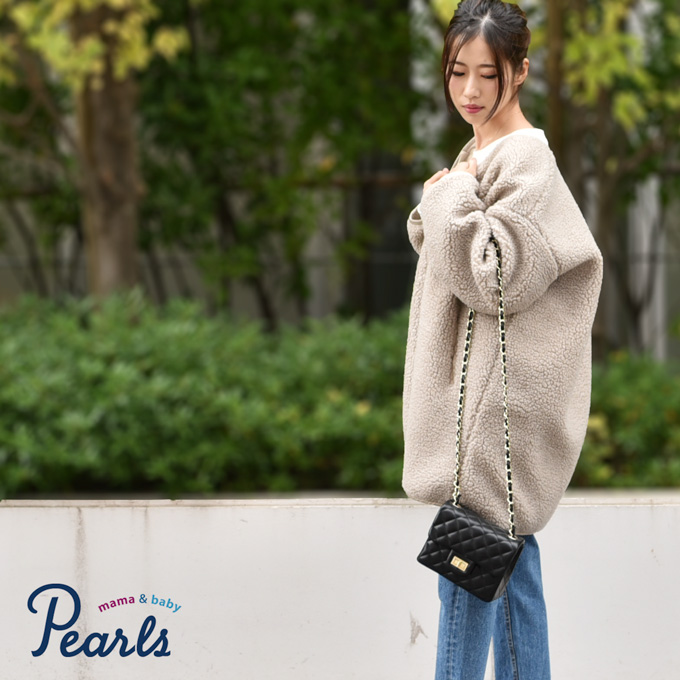 【SALE】暖かボアのリバーシブル ママコート ダッカー付き Pearls パールズ 【送料無料】