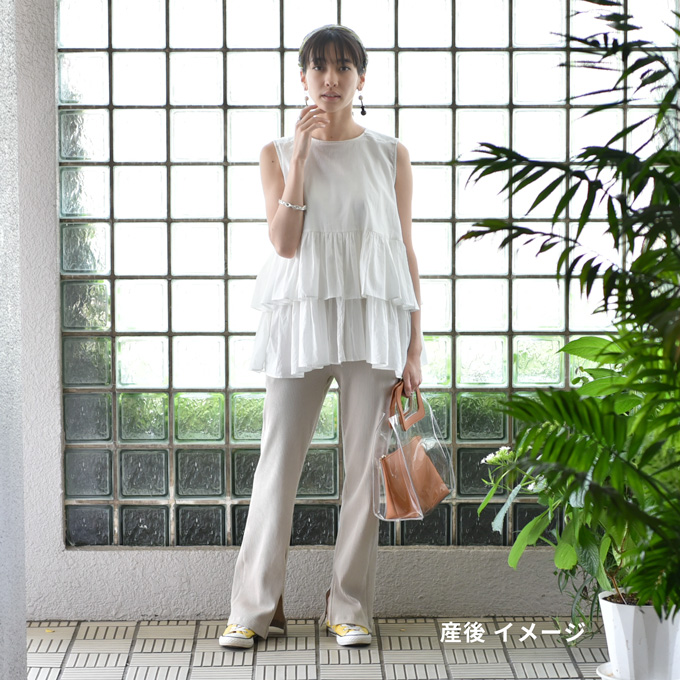 マタニティ通販パールズ 授乳ケープ一体型ティアードブラウス