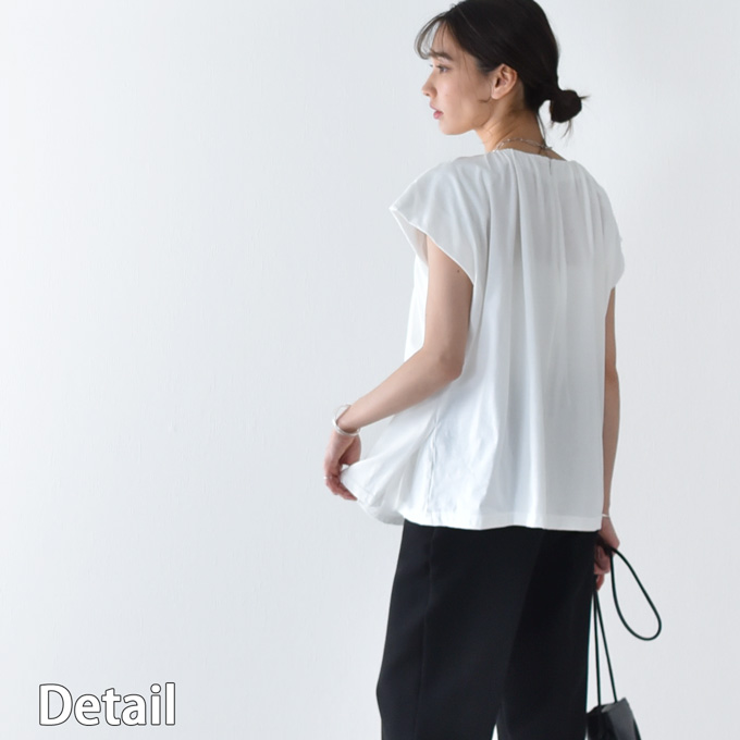 日本製 授乳服 フレンチ フレンチスリーブ 半袖 夏 マタニティ トップス Tシャツ チュニック 丸首 授乳口付き フロントギャザー インナー カットソー 春夏 おしゃれ 可愛い 授乳ケープ一体型 妊婦服 妊婦 Pearls パールズ