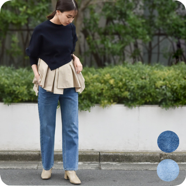 マタニティ デニム ヴィンテージ加工 アンクル丈 デニムパンツ マタニティパンツ マタニティズボン Pearls パールズ