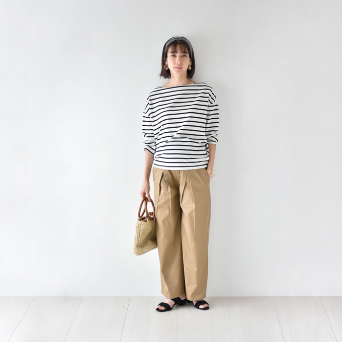 マタニティ通販パールズ 日本製のオシャレなチノワイドパンツ