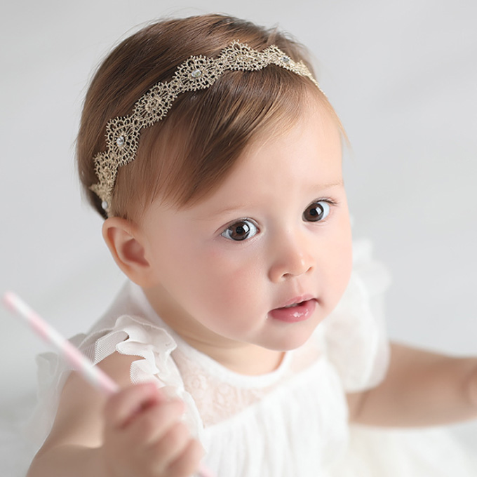 Pearls パールズ ベビーヘアバンド 女の子 お食い初め 初節句 誕生日 記念撮影 写真撮影 結婚式