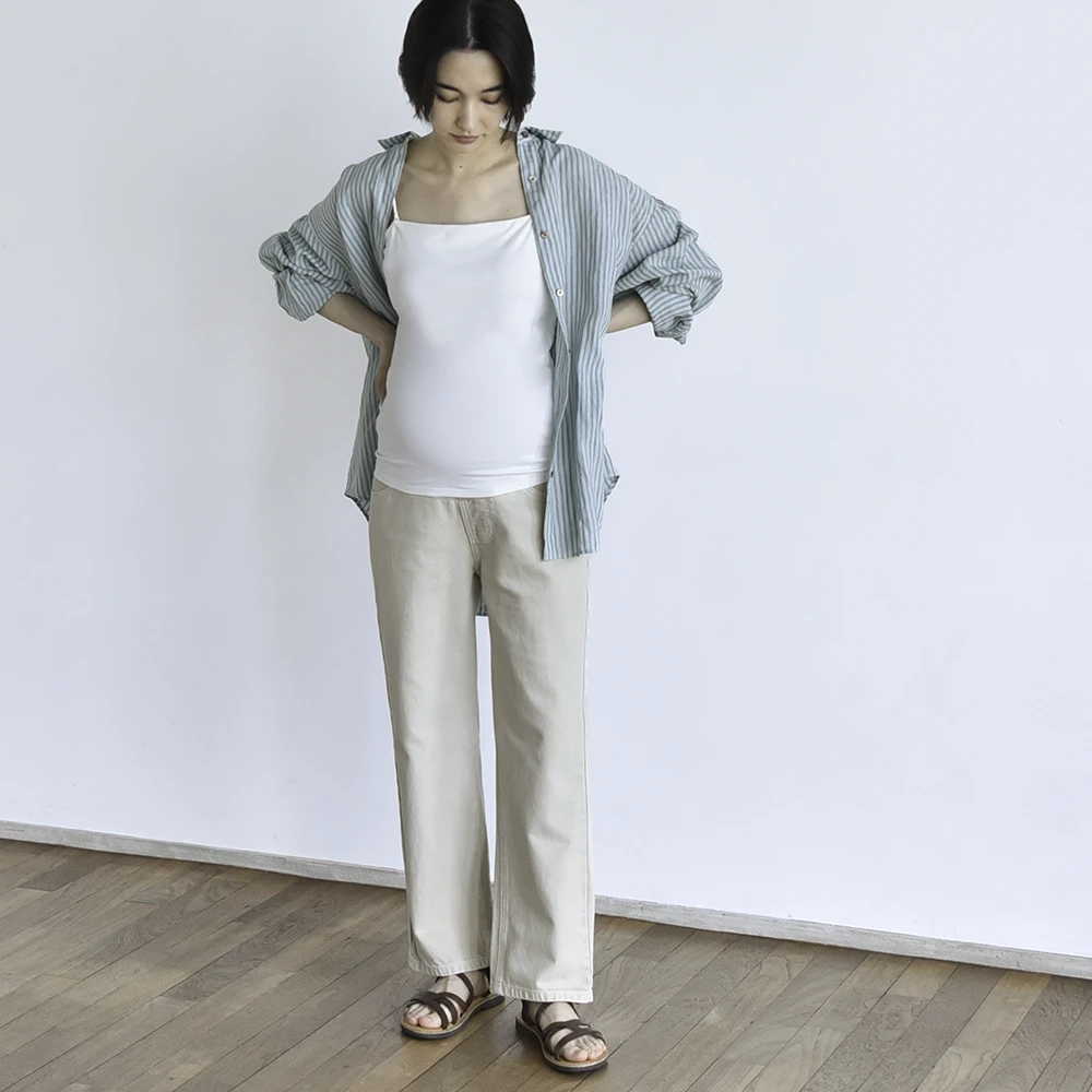 マタニティ デニム ヴィンテージ加工 デニムパンツ ストレートデニム パンツ マタニティパンツ カジュアル Pearls パールズ