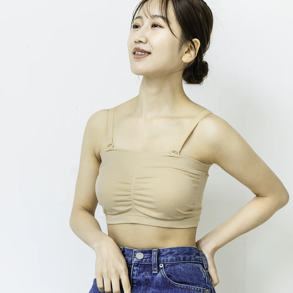 授乳ブラ レディース チューブトップブラ ベアトップ 肩紐ストラップ 取り外し可能 下着 パッドあり インナー Pearls パールズ